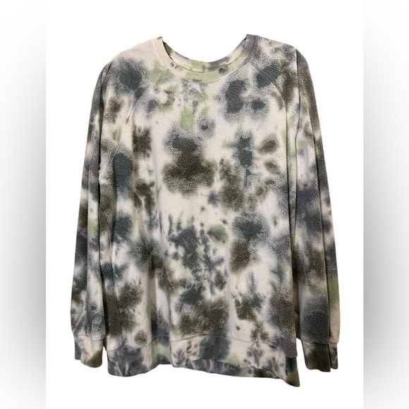 feat Other - Feat Unisex Tie-Dye Crewneck Blanket Blend Olive and Charcoal Loungewear Sz XL